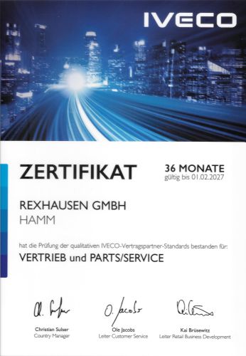 CI Zertifikat IVECO bis 2027